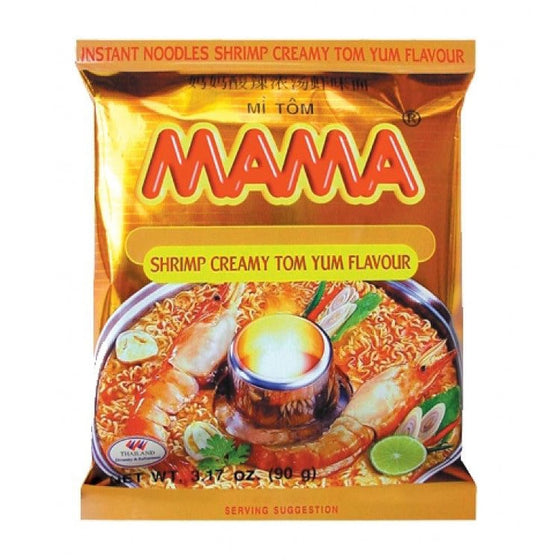 Mì Mama Tom Yum Tôm Creamy 90 g – mì ăn liền Thái cay chua, béo ngậy
