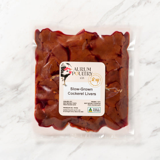 Aurum Poultry Frozen Slow-Grown Cockerel Livers - 250g