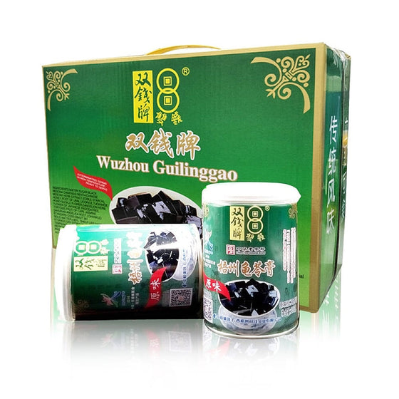 Thạch Quy Linh Cao Wuzhou Shuangqian (Guilinggao) 250 g × 12 lon – thạch thảo dược giải nhiệt