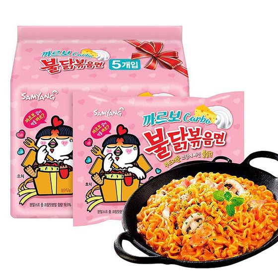 Samyang Carbo Hot Chicken Ramen – Creamy & Spicy, 130g x 5 Packs