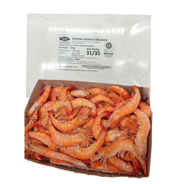 Frozen Red Sea Premium Sweet Shrimp from Saudi Arabia Size 31/35 - Whole Box 2kg