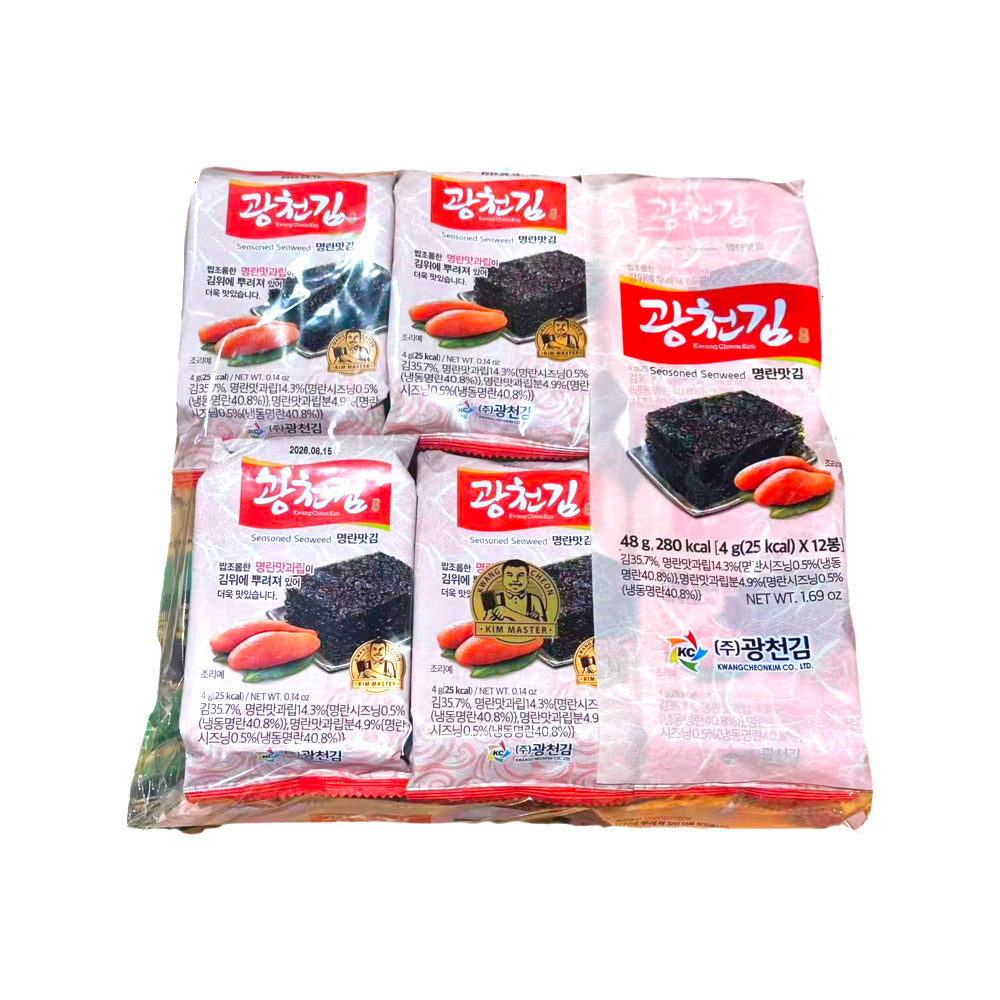 Kwangcheon-Kim-Mentaiko-Seasoned-Roasted-Seaweed-–-12-Packs,-48g-1
