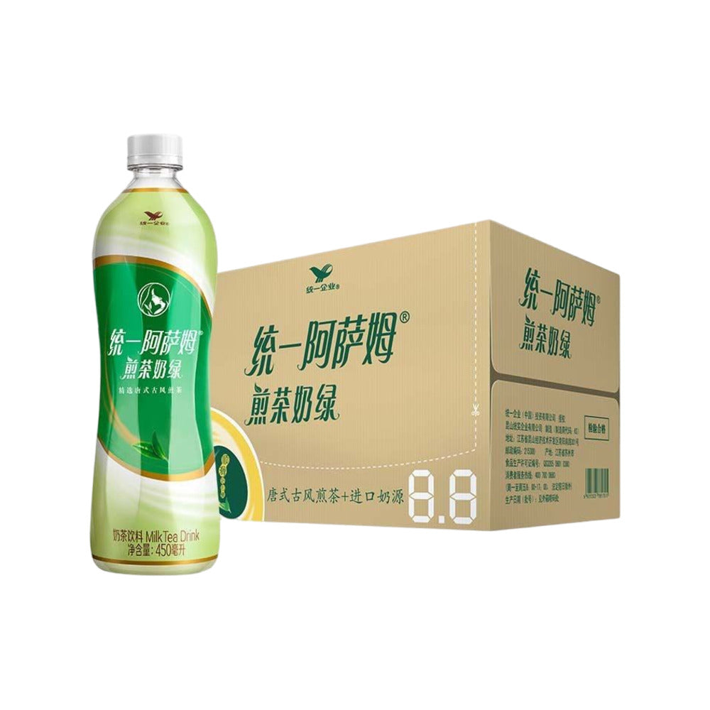 Uni-President-Assam-Sencha-Green-Milk-Tea-450ml-x-15-Bottles---Ready-to-Drink-1