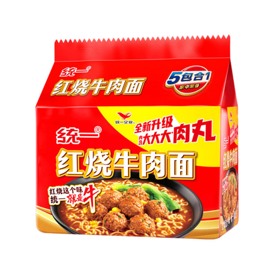 Uni-President Braised Beef Instant Noodles - 5 x 100g