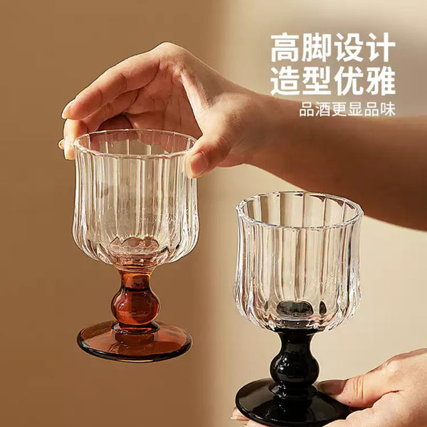 Ly Rượu Vang Modern Housewife 170 ml – thủy tinh vân gấp nếp cổ điển, chân cao
