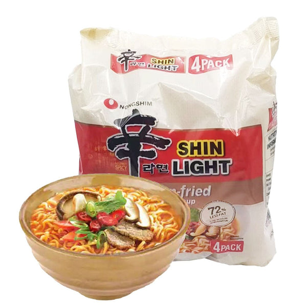 Nongshim Shin Light Non-Fried Low-Fat Ramen - 97g x 4 Packs (388g)