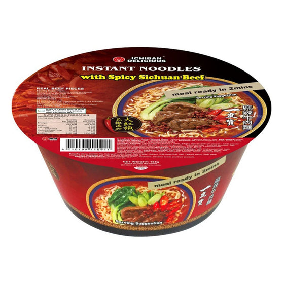 Mì Ăn Liền Ichiban Delicious Vị Bò Tứ Xuyên 185 g – cay nồng, miếng bò thật