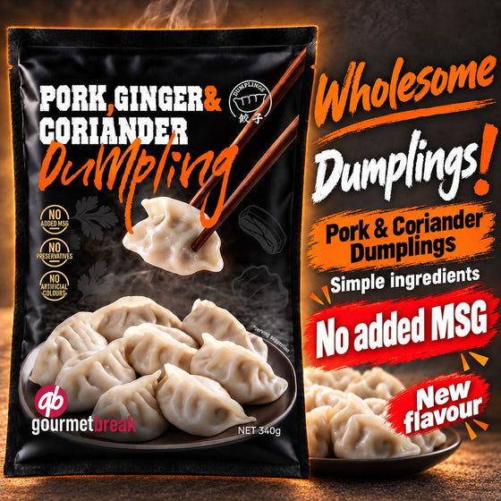 gourmetbreak Pork Ginger & Coriander Dumplings 340g