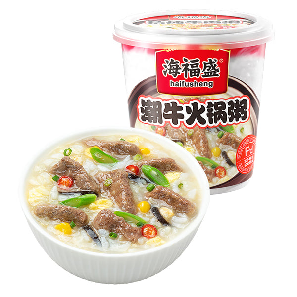 Cháo Lẩu Bò Triều Châu Haifusheng 40 g – cháo ăn liền vị bò đậm đà
