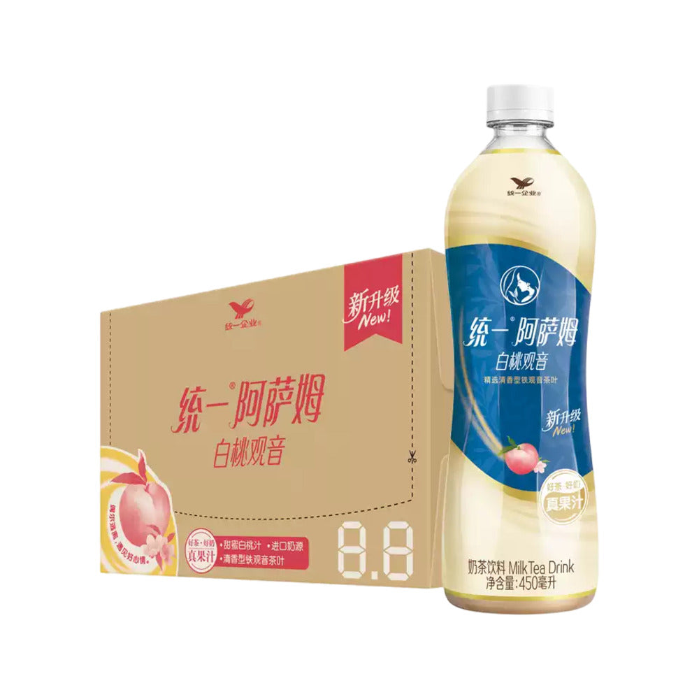 Uni-President-Assam-Milk-Tea-–-White-Peach-Guanyin-450ml-x-15-Bottles---White-Peach-Oolong-Milk-Tea-1