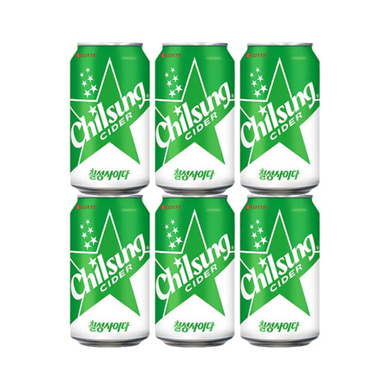 Lotte Chilsung Cider Lemon Soda 355ml x 6 Cans