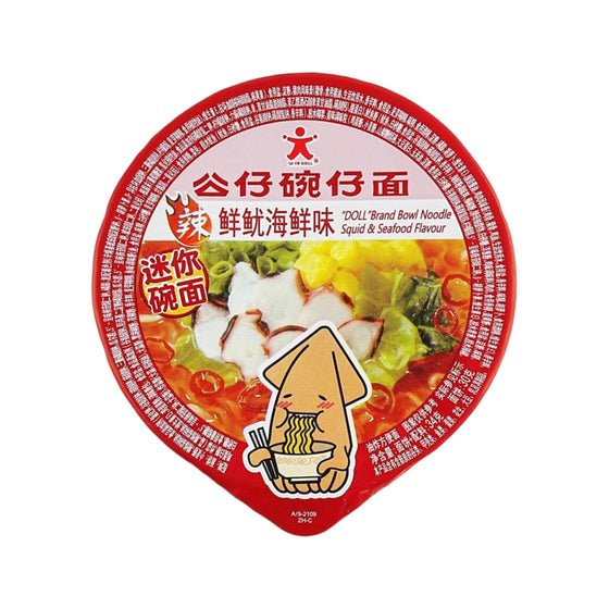Doll Mini Bowl Noodle Spicy Squid & Seafood Flavour 47g - Instant Noodles Cup