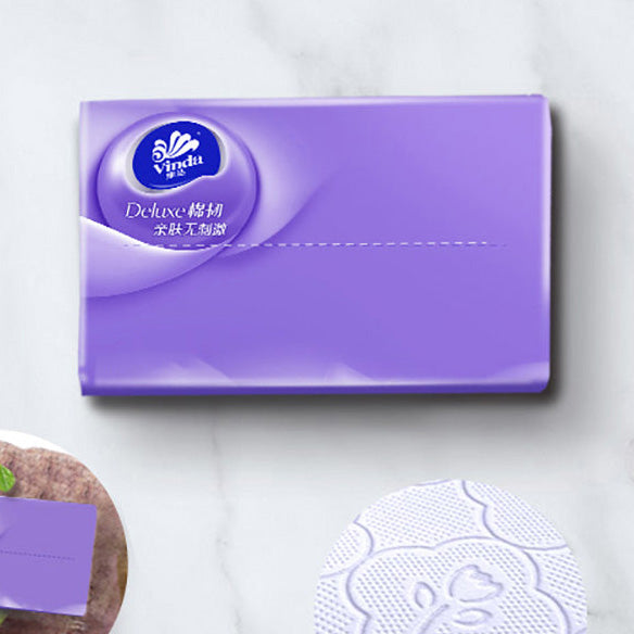 Vinda Soft Cotton Non-Irritating 4D Embossed 3-Ply Tissues, 100 Pulls, Extra Value 6+2 Pack Bundle
