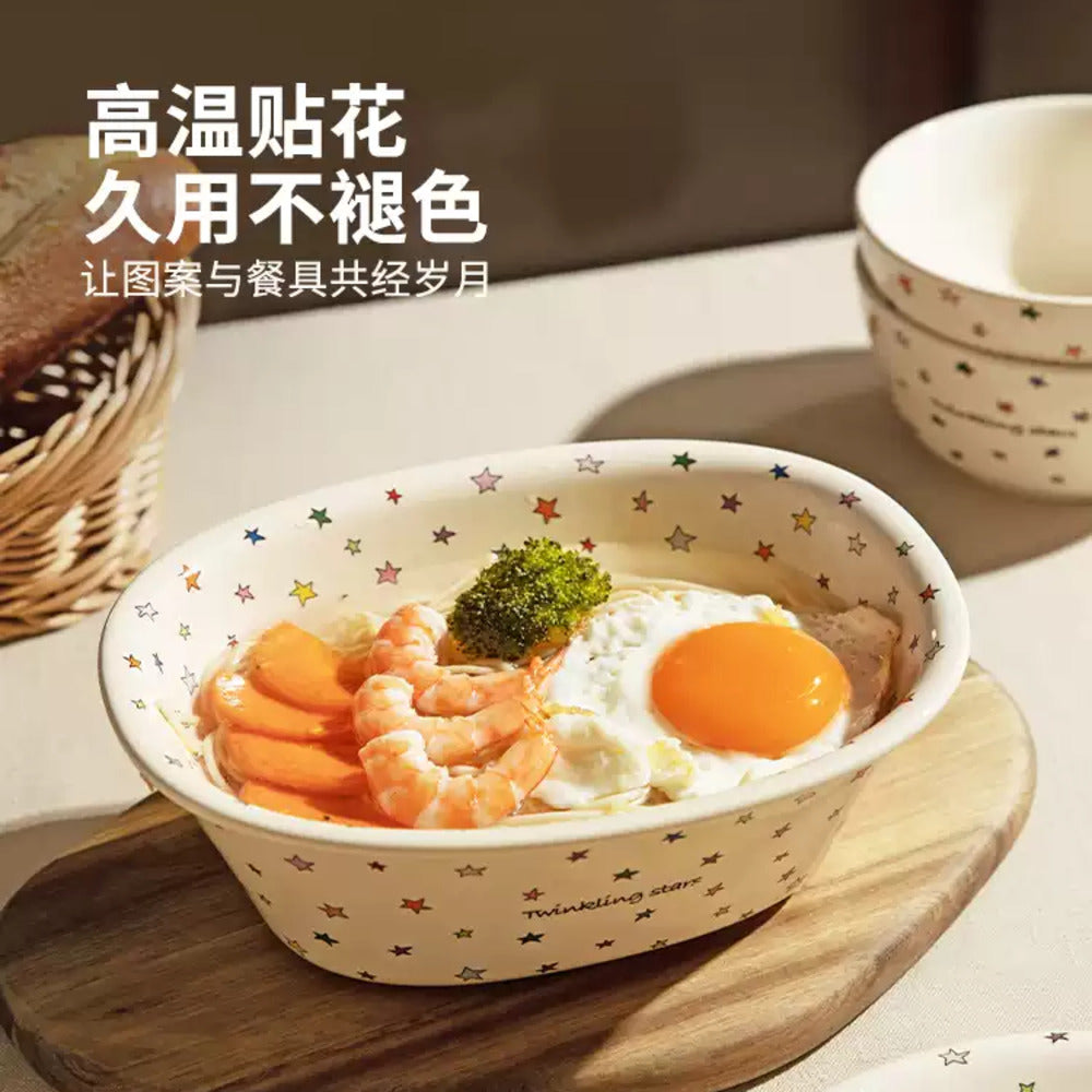 Modern-SweetHome-“Twinkling-Stars”-Porcelain-Bowl-5-Inch-(13.1-cm)-–-400-ml-Cereal/Rice/Dessert-Bowl-3