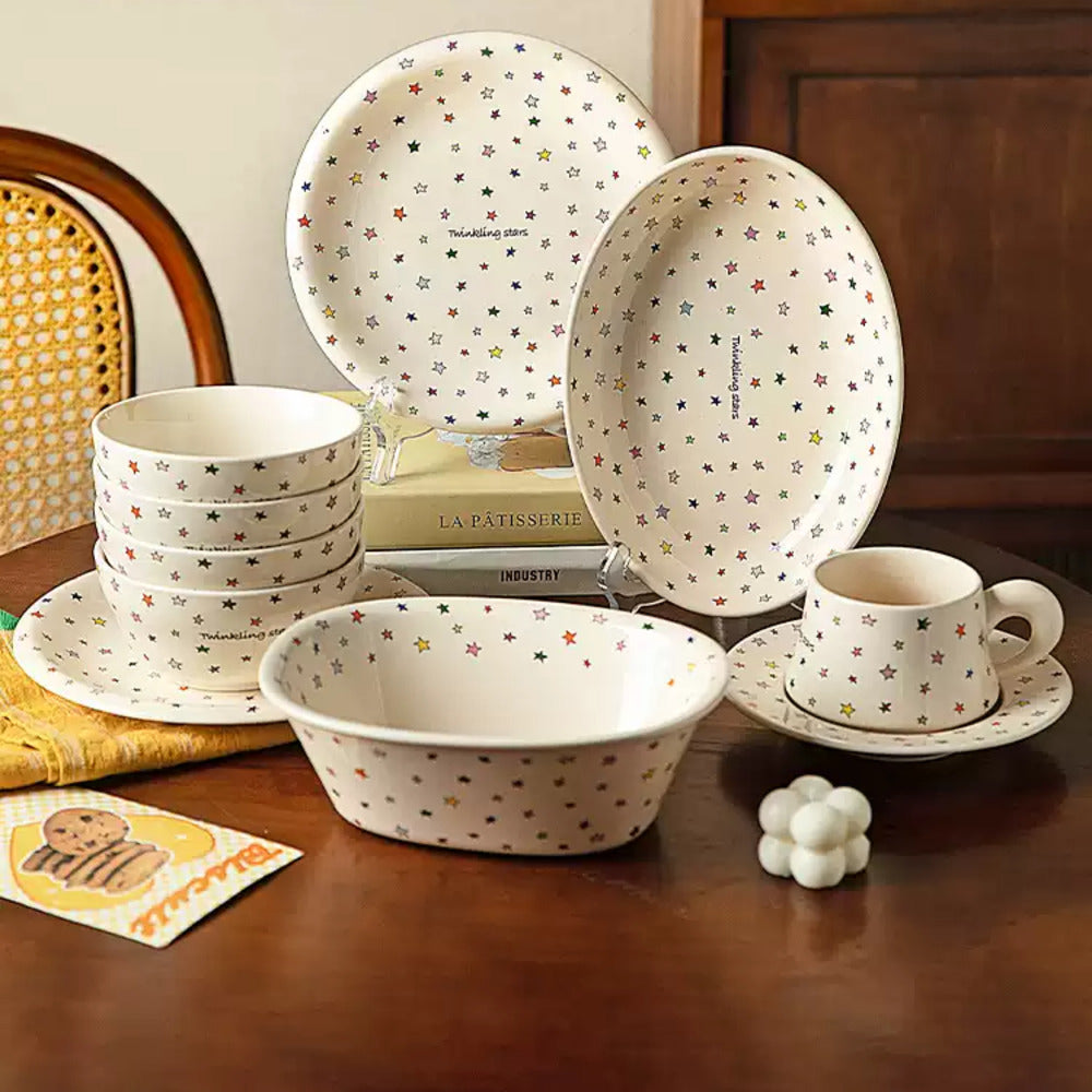 Modern-SweetHome-“Twinkling-Stars”-Porcelain-Bowl-5-Inch-(13.1-cm)-–-400-ml-Cereal/Rice/Dessert-Bowl-5
