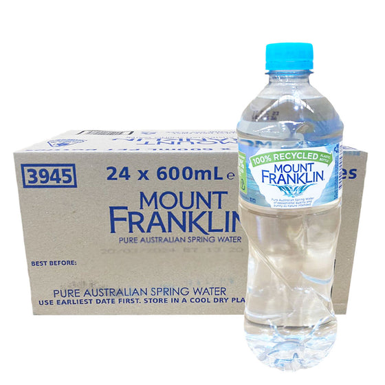 Nước khoáng Mount Franklin 600 ml × 24 chai – nước suối Úc tinh khiết