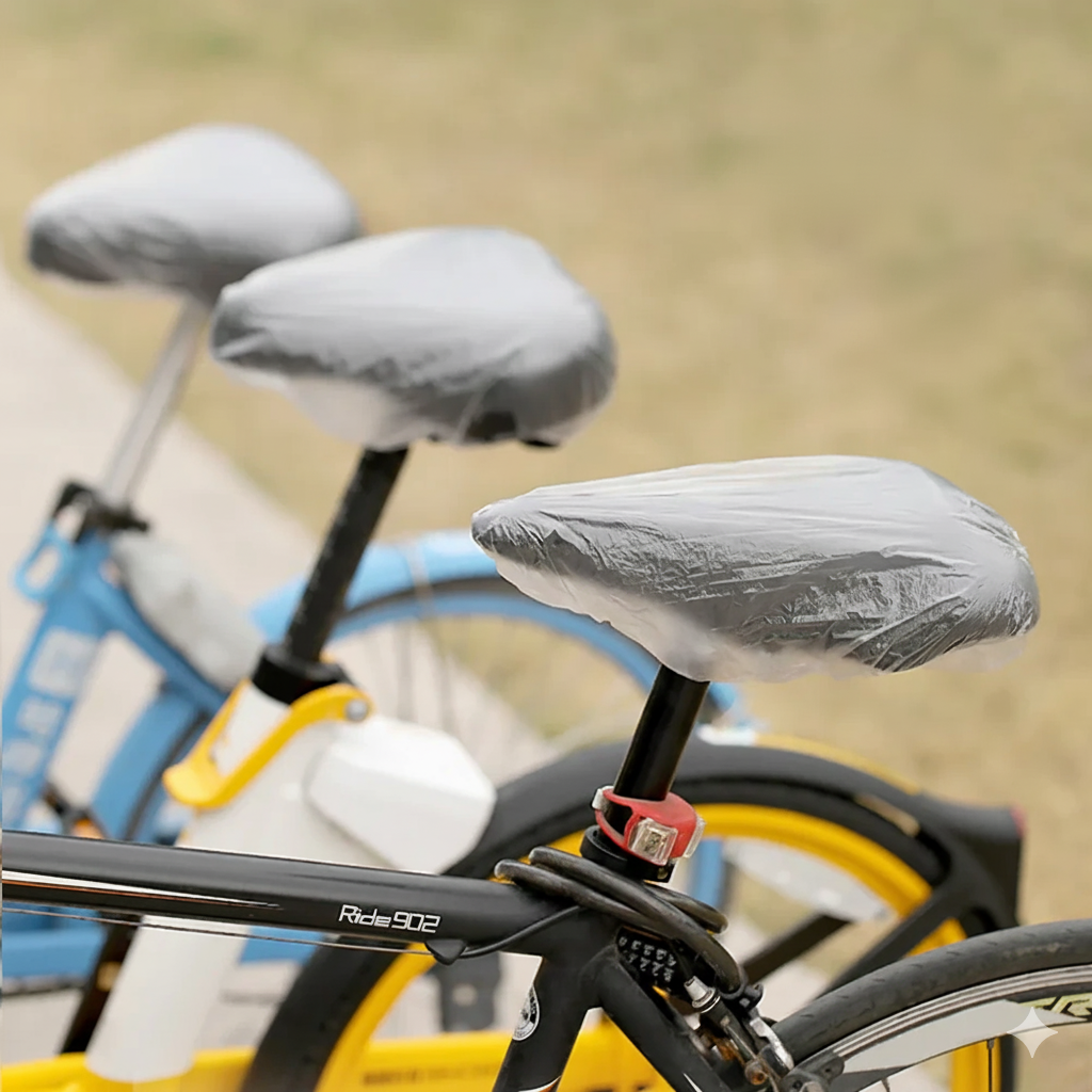 FaSoLa Disposable Bicycle Seat Covers - Transparent, Pack of 50