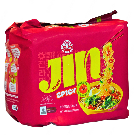 Ottogi Korean Jin Ramen Spicy 120g x 5 Packs