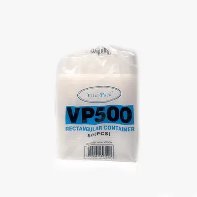 Vita-pack Plastic Rectangle Container 500ml 50pcs (No Lid)