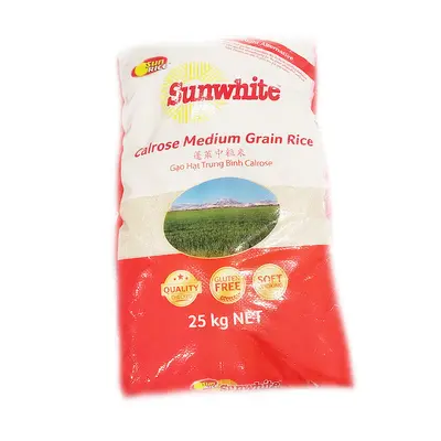 Sunrice Sunwhite Medium Grain Rice 25kg